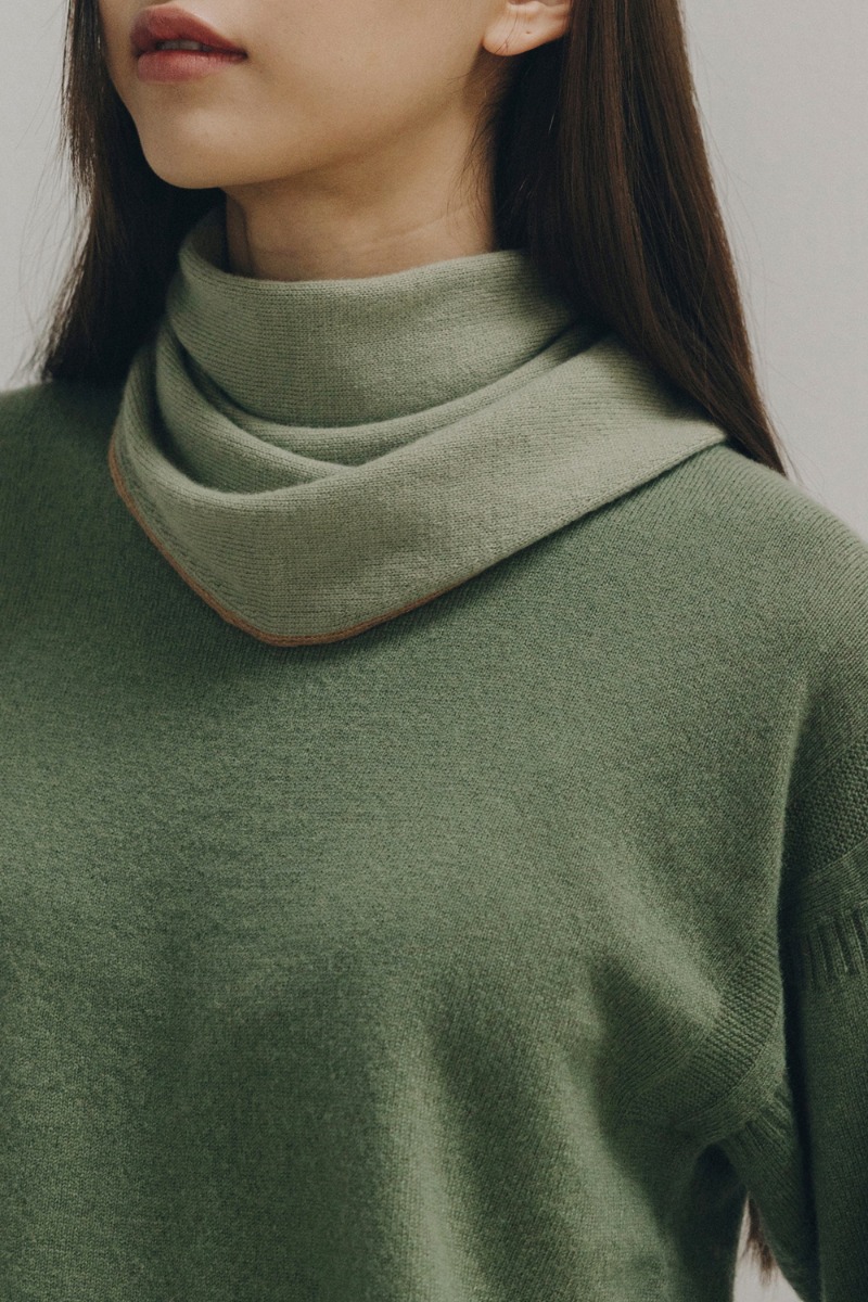 GREEN CASHMERE SCARF